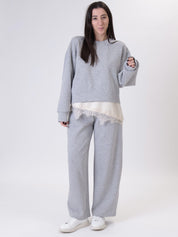 Sweatshirt with grey lingerie