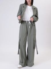 Nova crop sage jacket