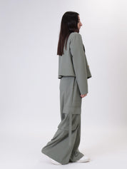 Nova crop sage jacket