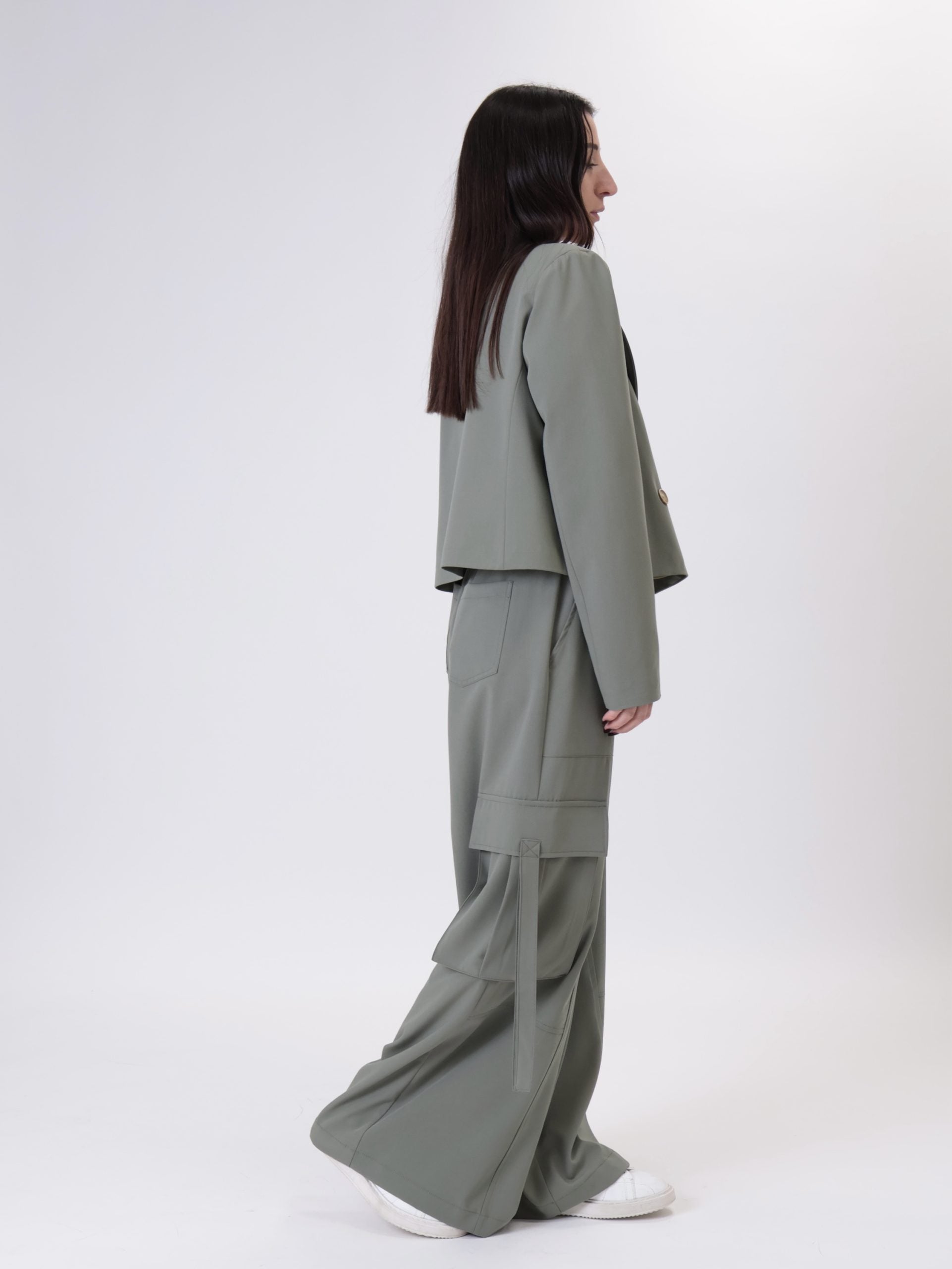 Nova crop sage jacket
