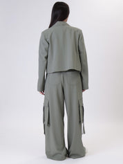 Nova crop sage jacket