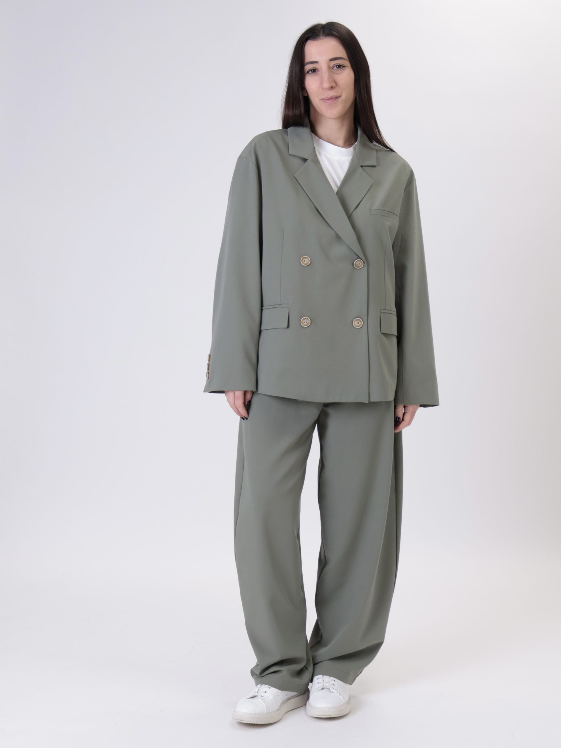 Sage green double-breasted new jacket