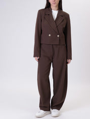 New dark brown cropped jacket