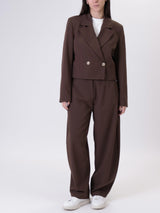 New dark brown cropped jacket