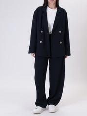 Navy blue double-breasted new jacket