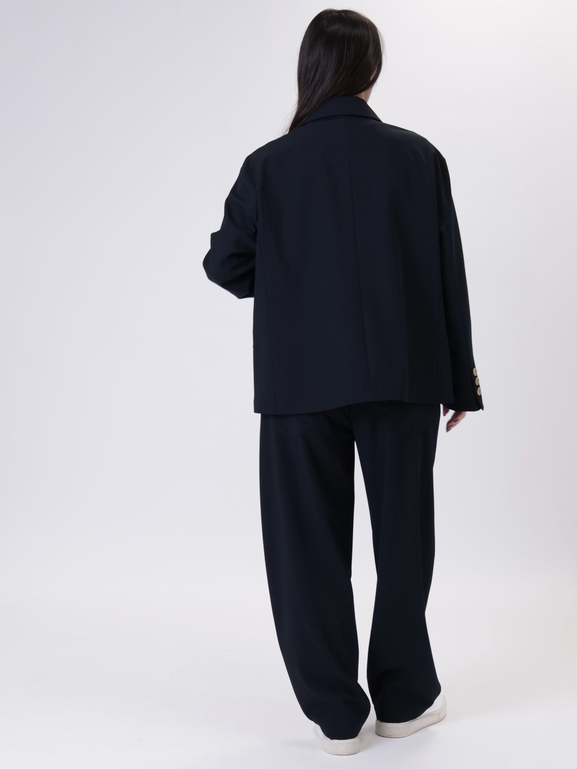 Navy blue double-breasted new jacket
