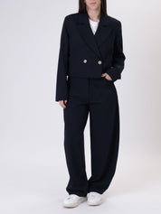 New blue barrel trousers