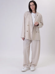 New beige double-breasted jacket