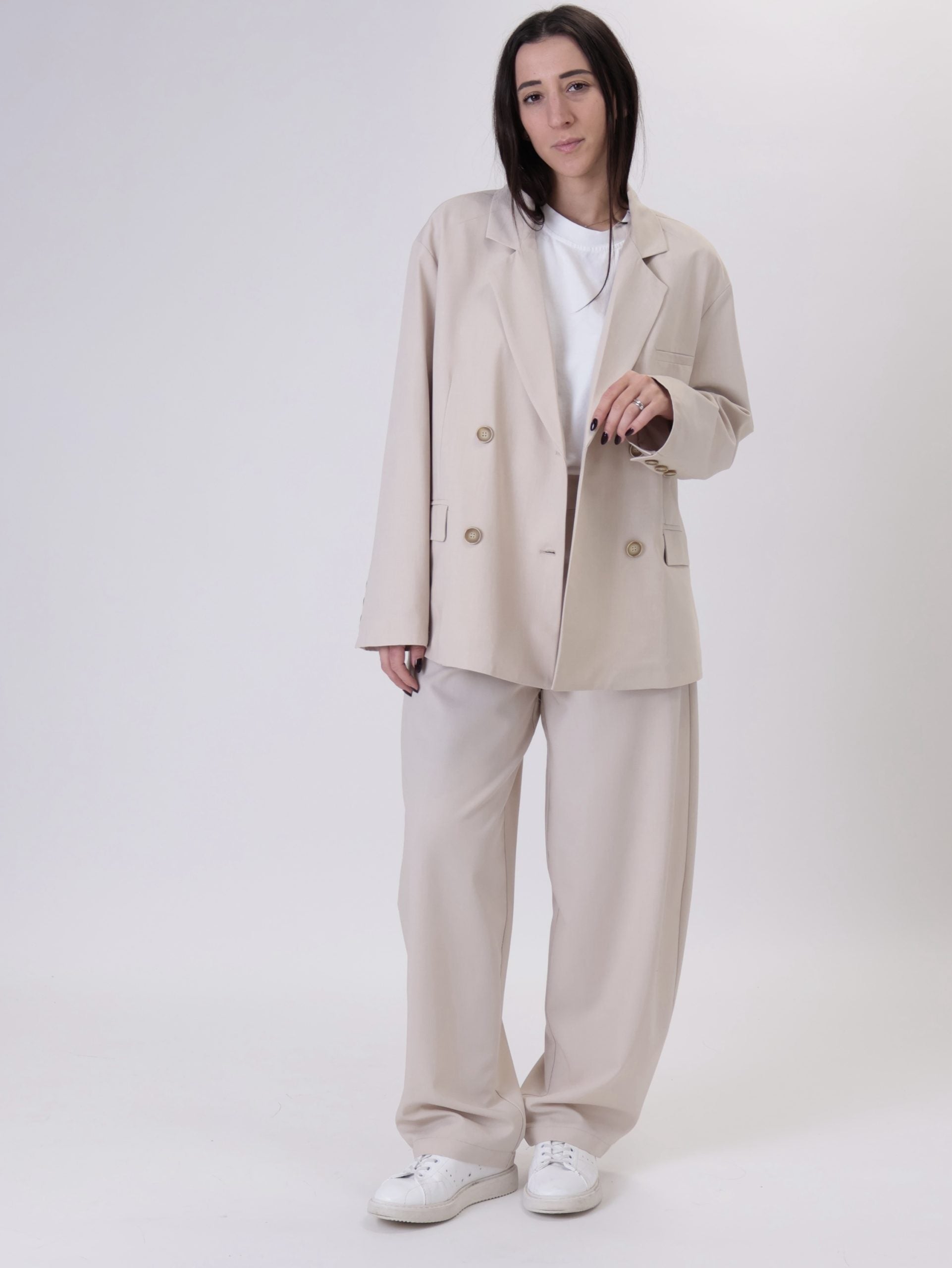 New beige double-breasted jacket