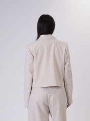 Nova crop jacket beige