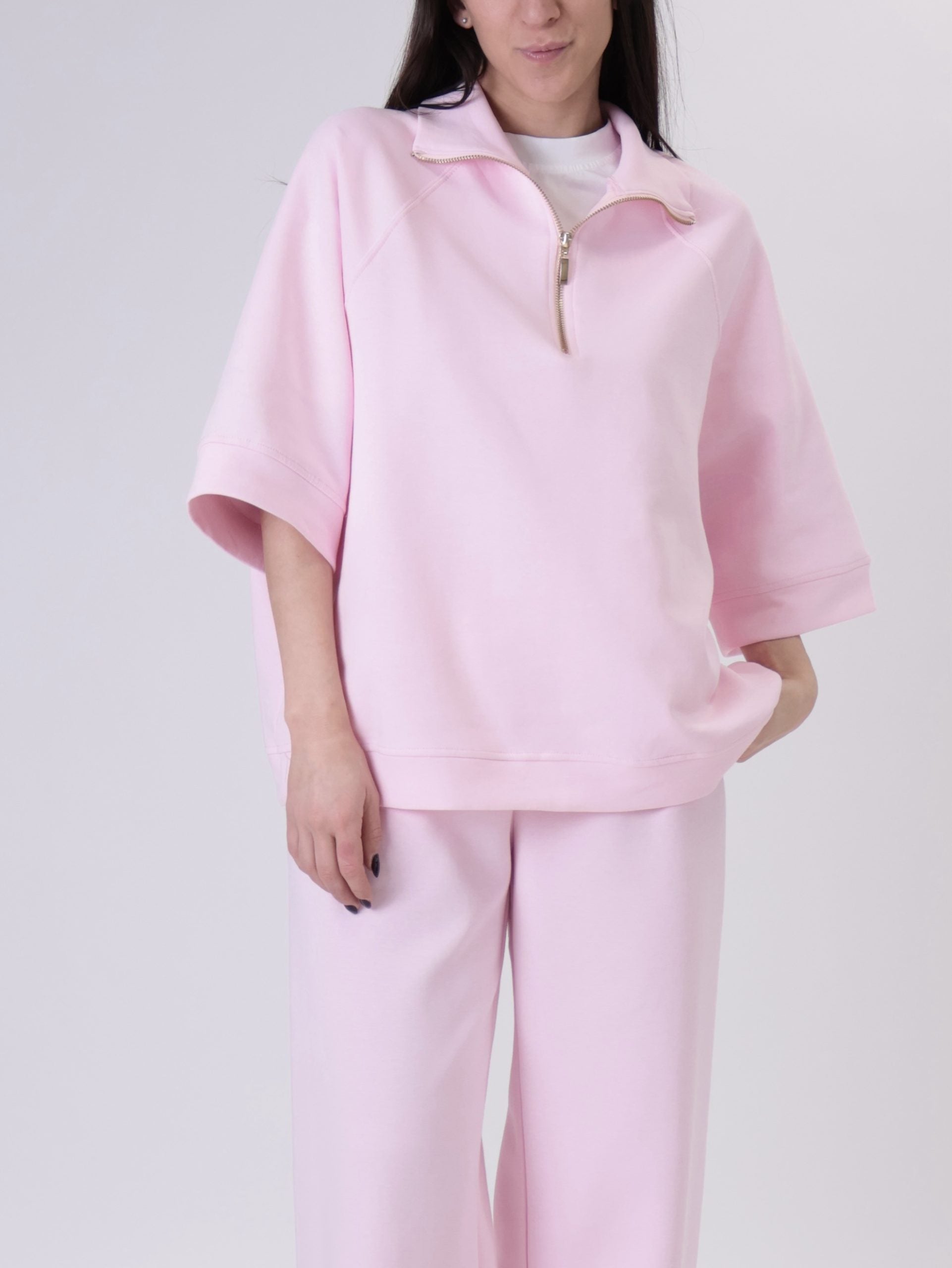 Pink Giulia Half-Zip Sweatshirt