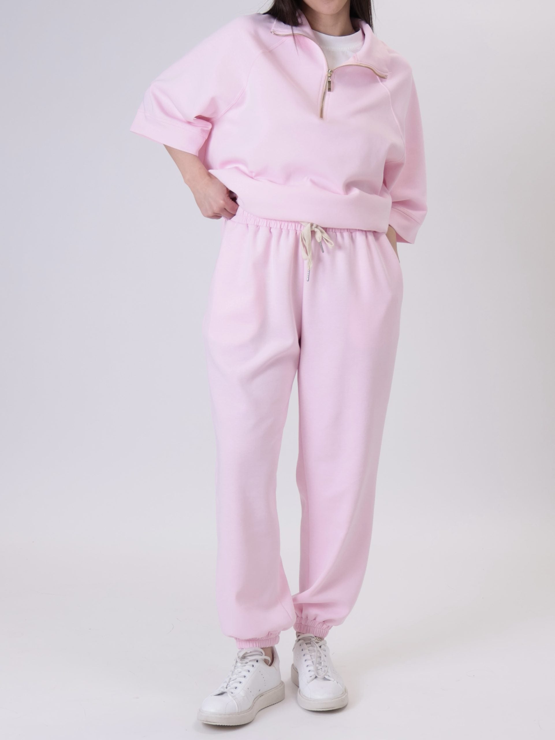 Pink Giulia Half-Zip Sweatshirt