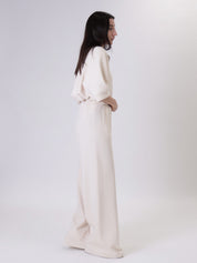 Giulia ivory palazzo trousers
