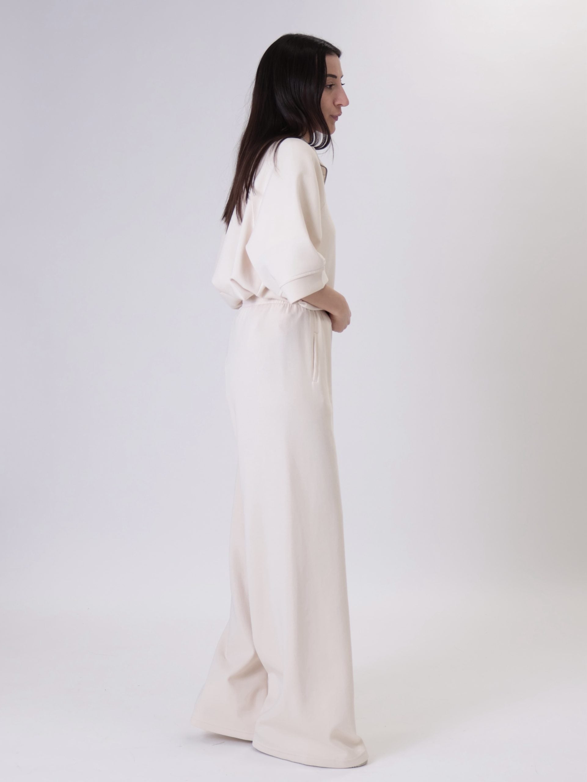 Giulia ivory palazzo trousers