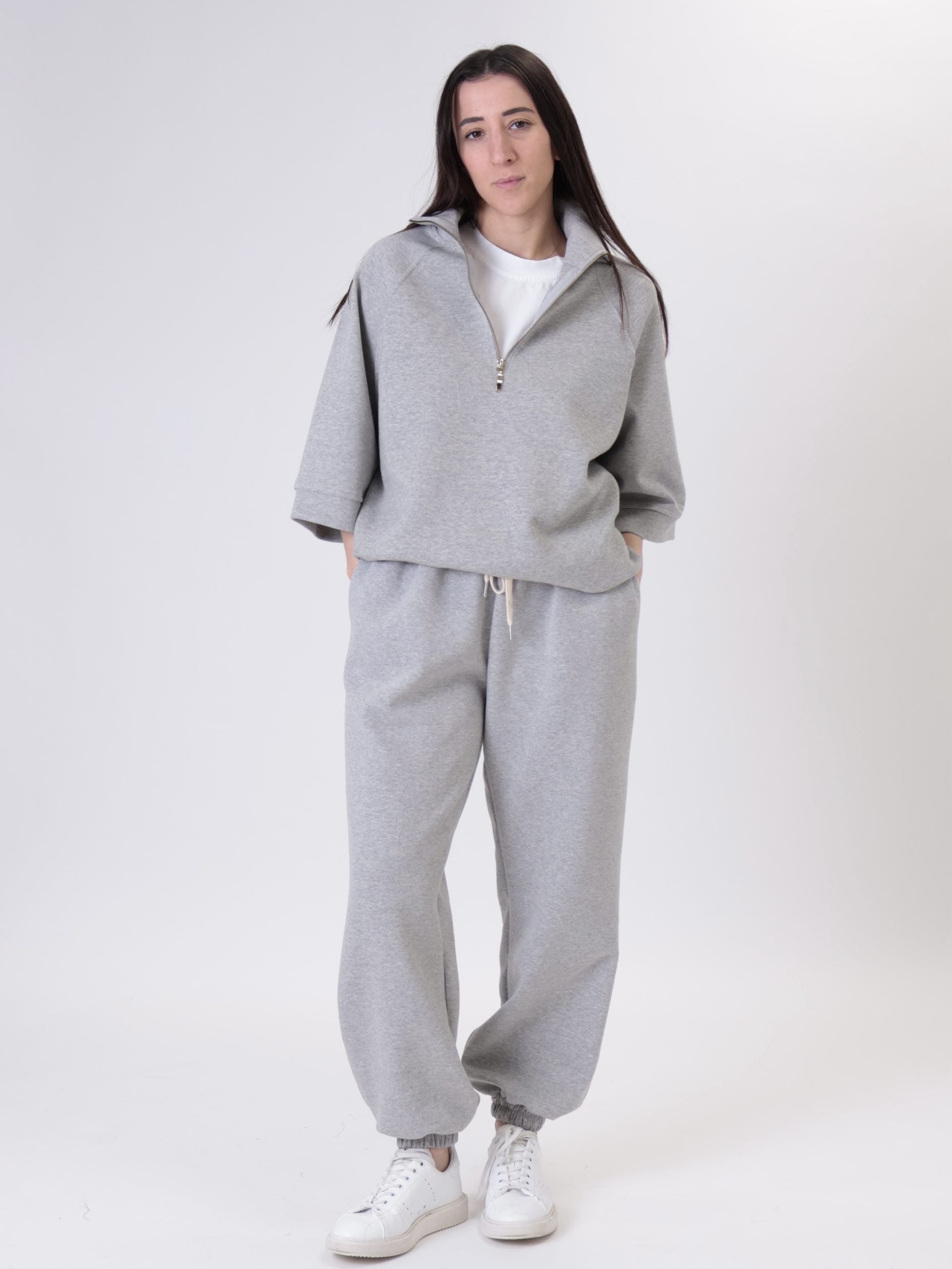 Giulia gray cuff trousers