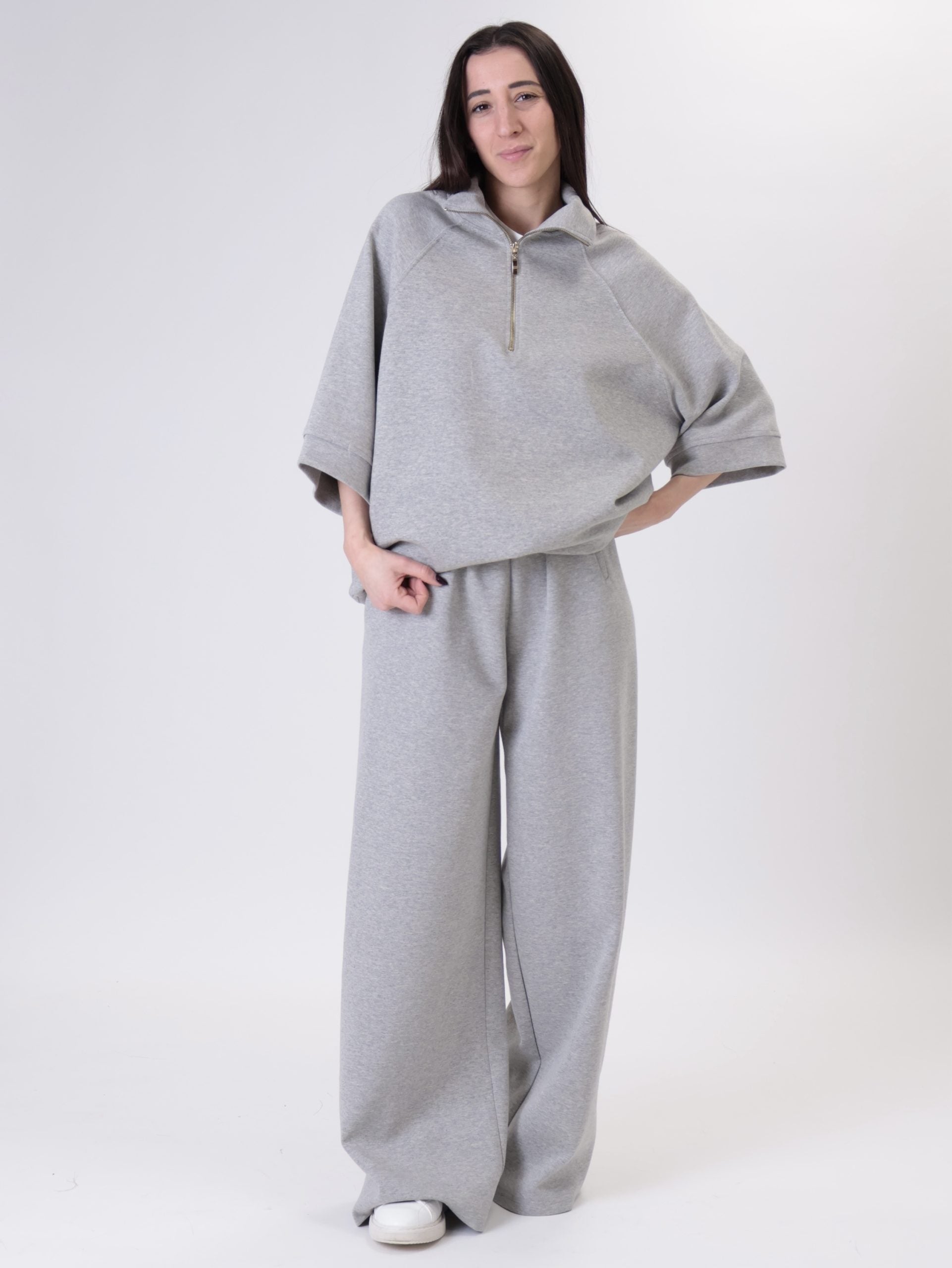 Giulia grey palazzo trousers