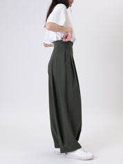 Military pleated trousers
