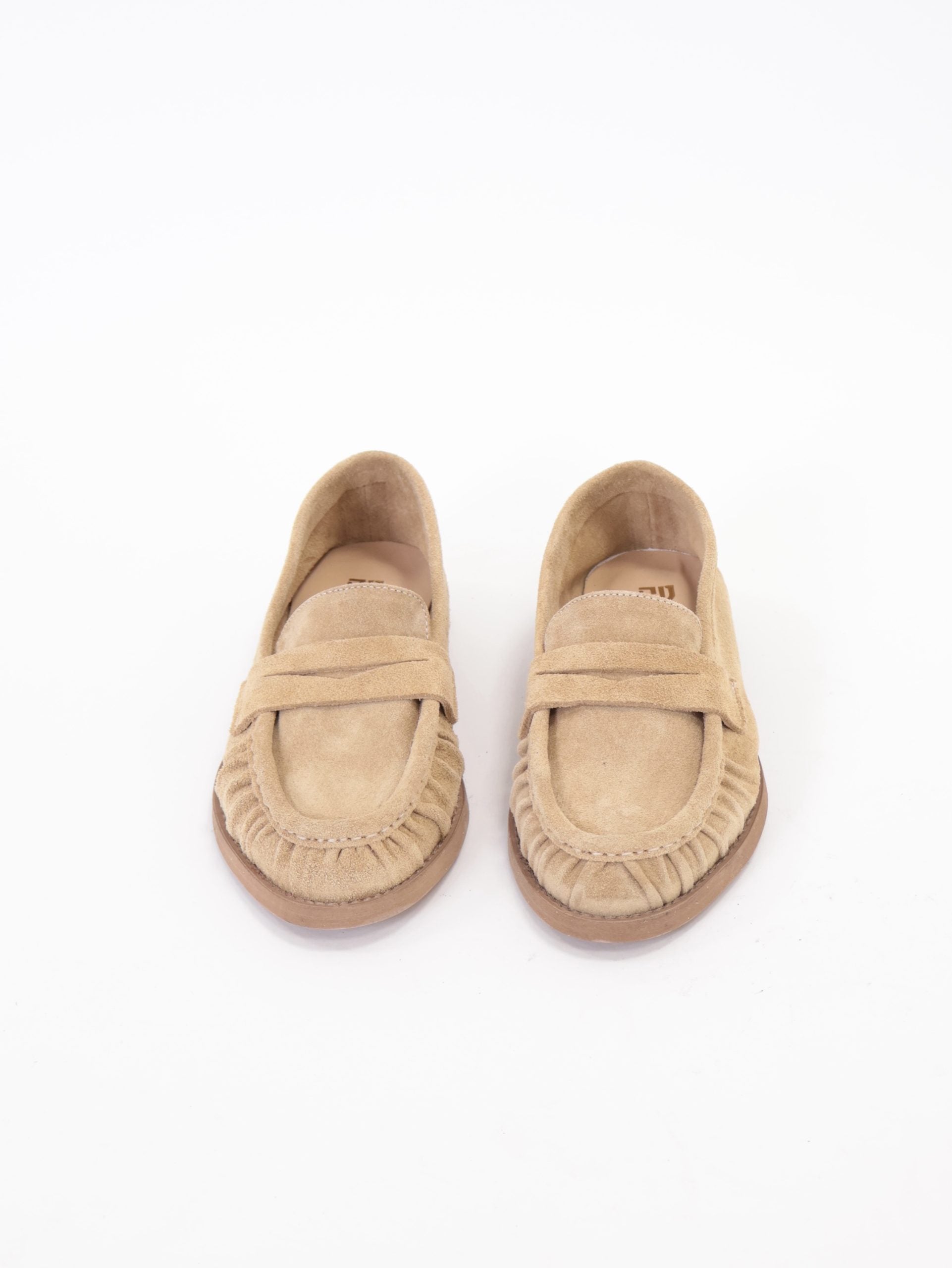 Beige suede loafer