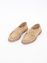 Beige suede loafer