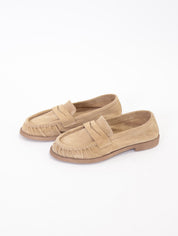 Beige suede loafer