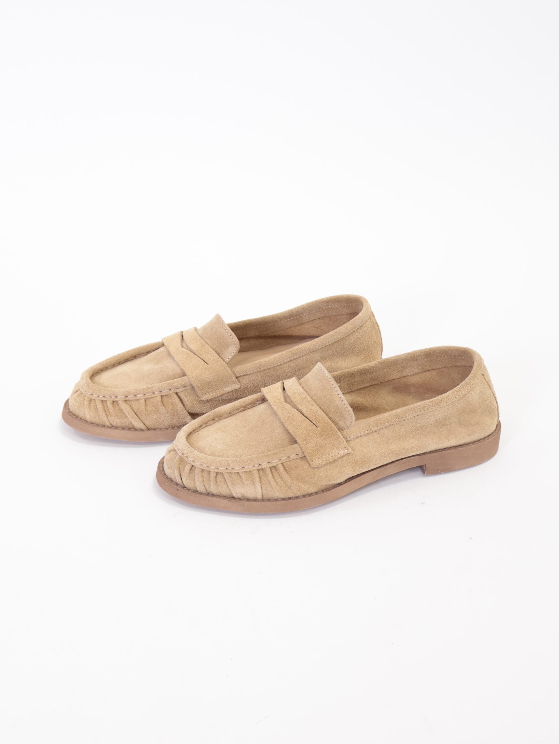 Beige suede loafer