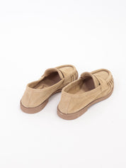 Beige suede loafer