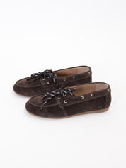 Mocassino barca suola piatta moro