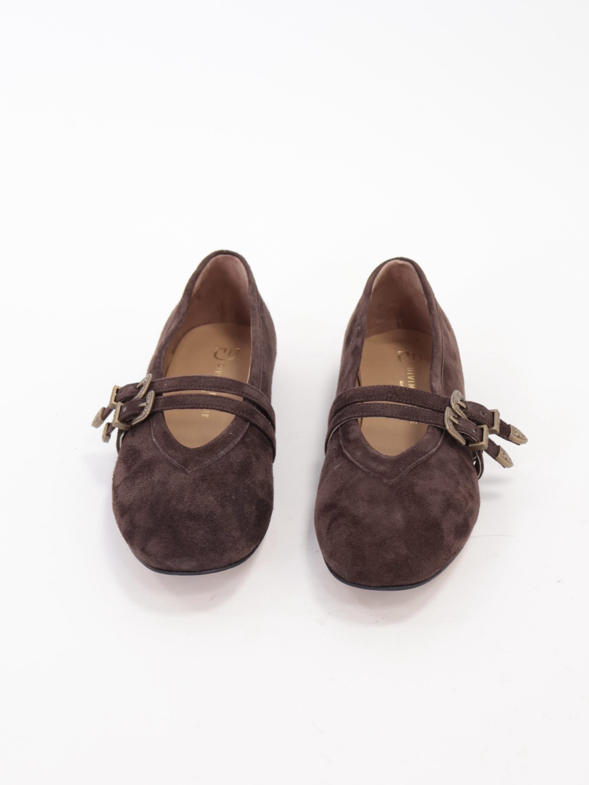 Ballerina doppia fibbia cioccolato