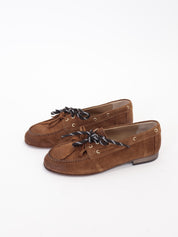 Boat loafer leather heel
