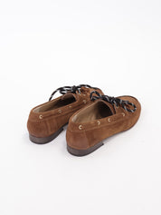 Boat loafer leather heel