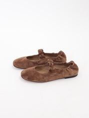 Ballerina fibbia elastica camoscio visone