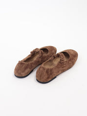 Ballerina fibbia elastica camoscio visone