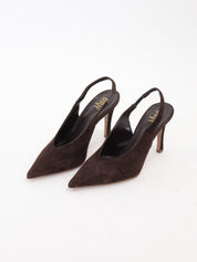 Slingback scamosciata moro