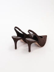 Slingback scamosciata moro