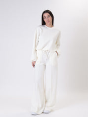 Cream central seam sweatshirt