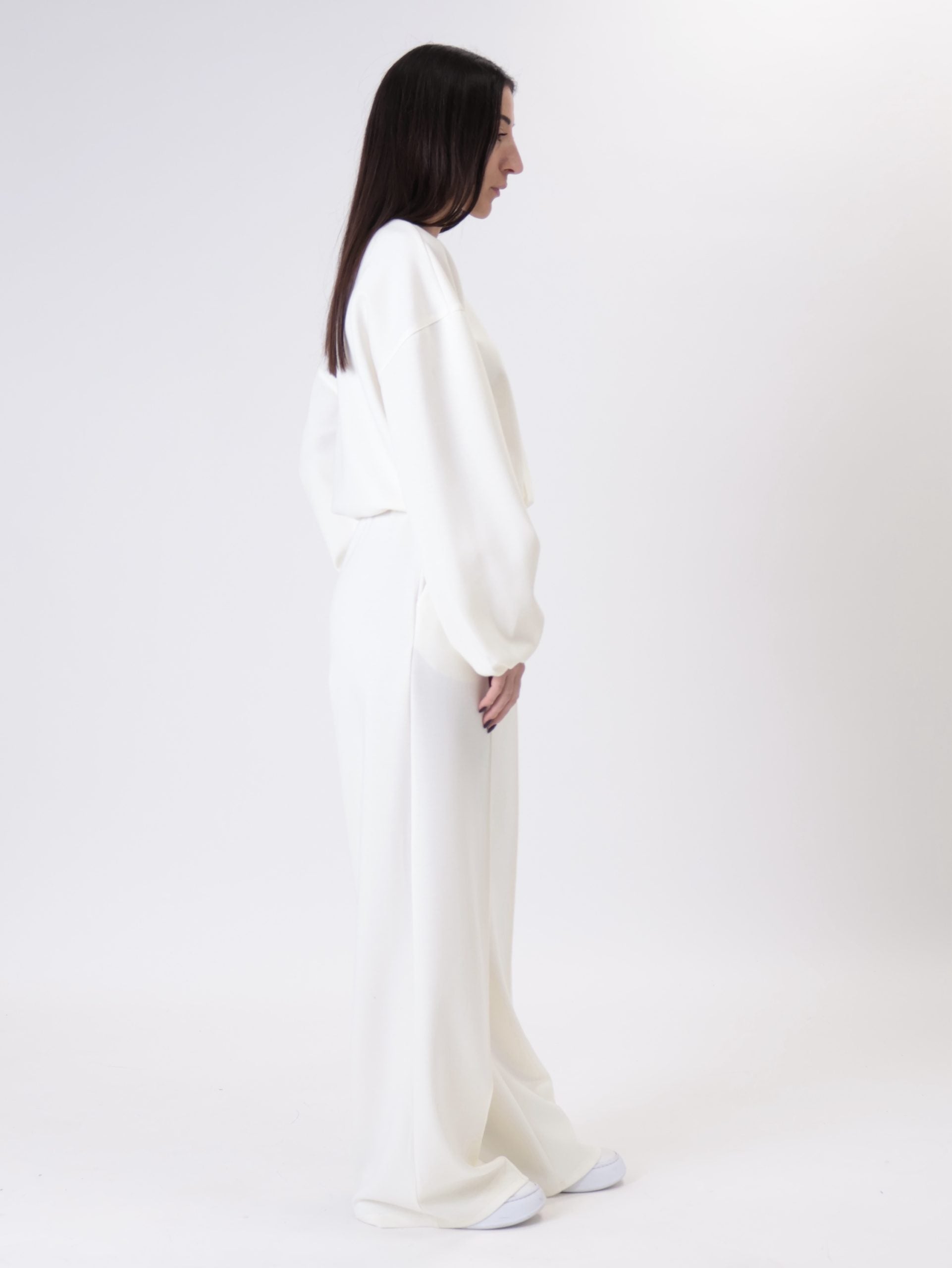 Pantalone  cucitura centrale panna
