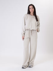 Taupe gathered sweatshirt