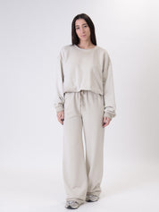 Pantalone elastico tortora