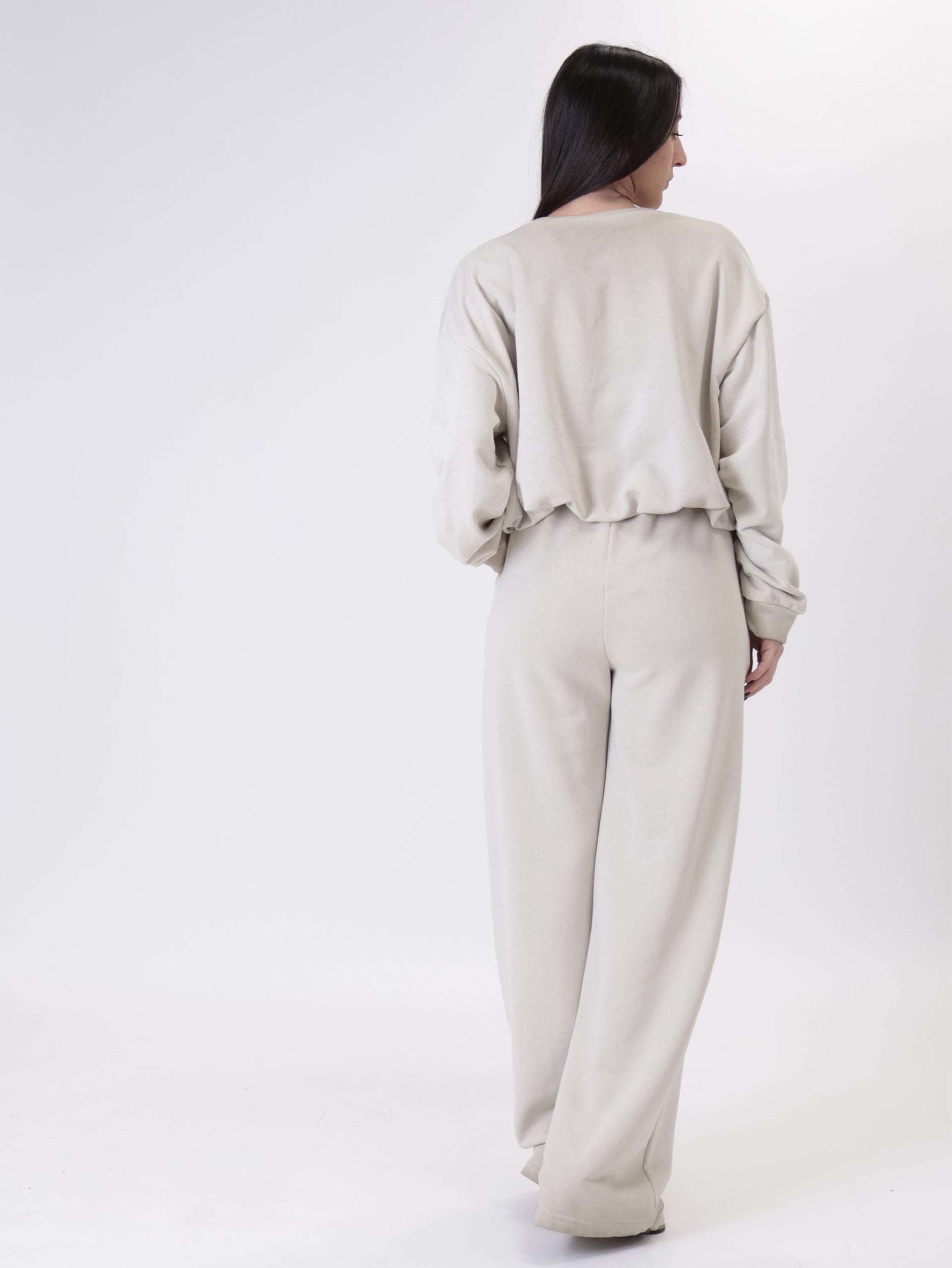 Pantalone elastico tortora