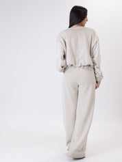 Taupe gathered sweatshirt