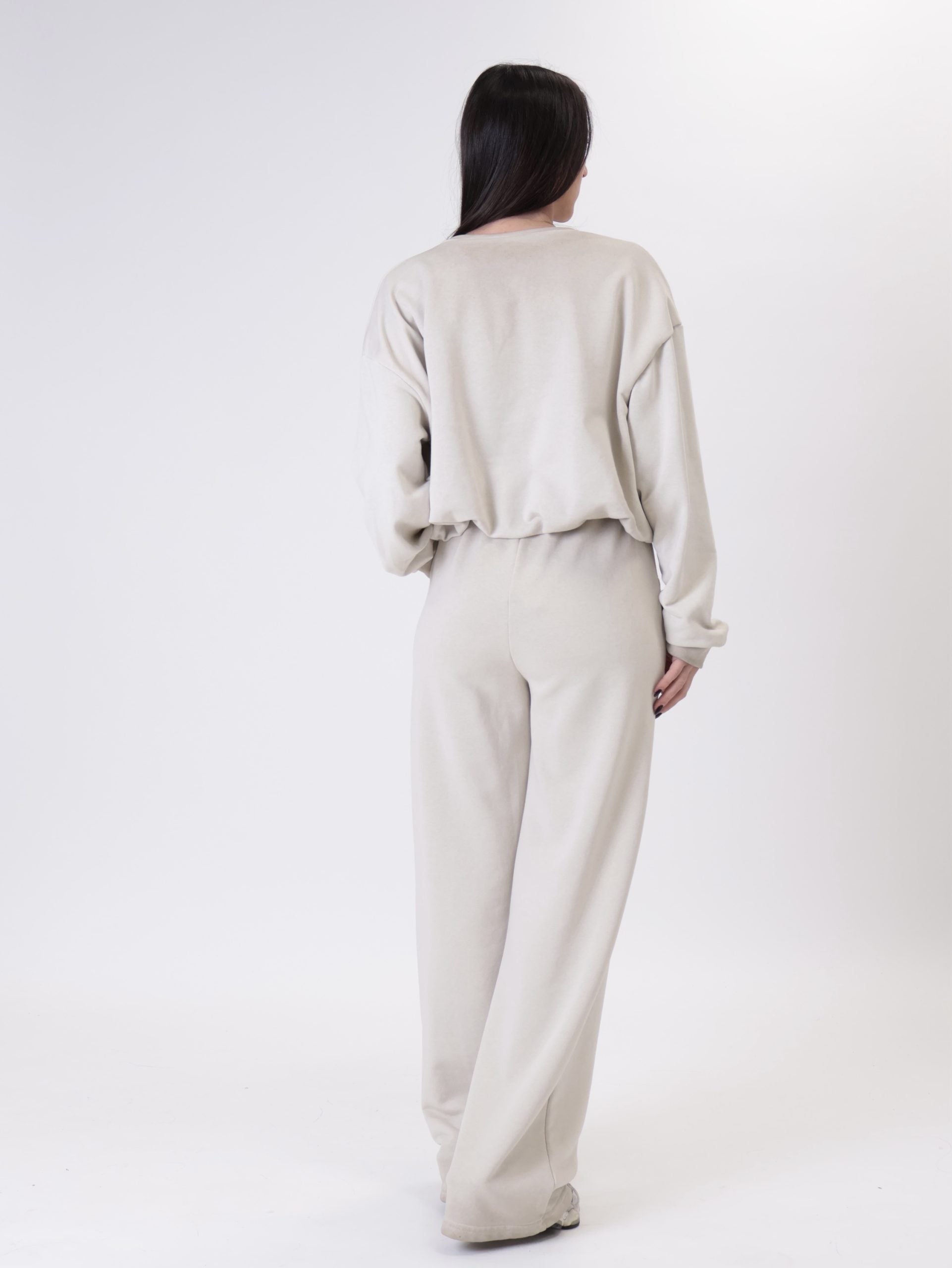 Taupe gathered sweatshirt