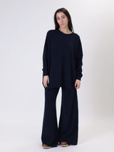 Completo girocollo blu