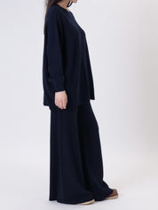 Completo girocollo blu