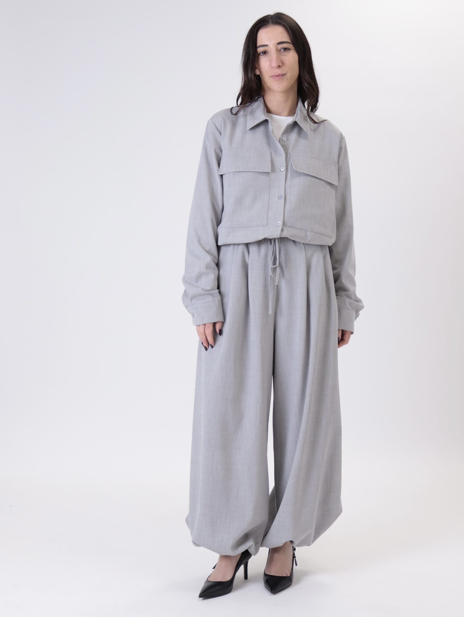 Camicia tasche grigio