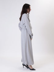 Grey elastic balloon trousers