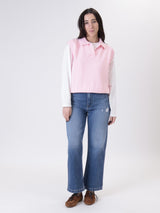 Polo smanicata cotone rosa