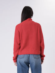Cardigan zip rosso