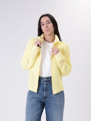 Cardigan zip giallo