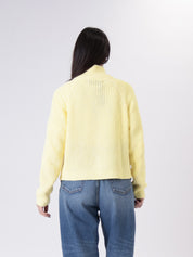 Cardigan zip giallo
