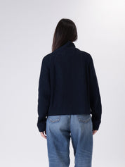 Cardigan zip blu